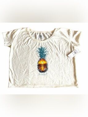 NWT Roxy Pineapple Sunset Hawaii Crop Tee